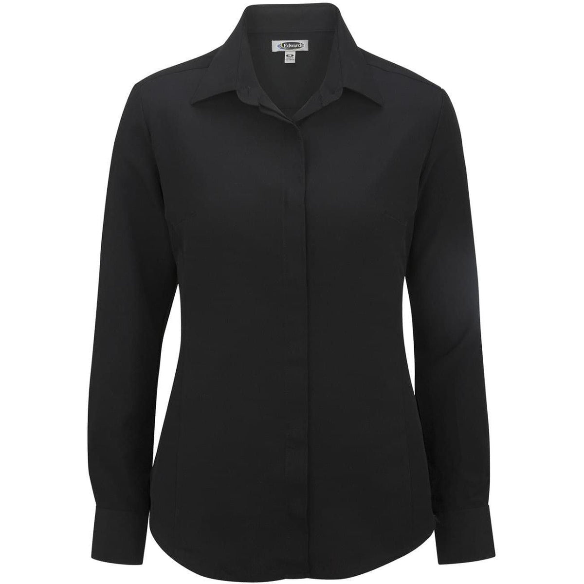 no-logo Edwards Women's Bastiste Cafe Shirt-Dress Shirts-Edwards-Black-XS-Thread Logic