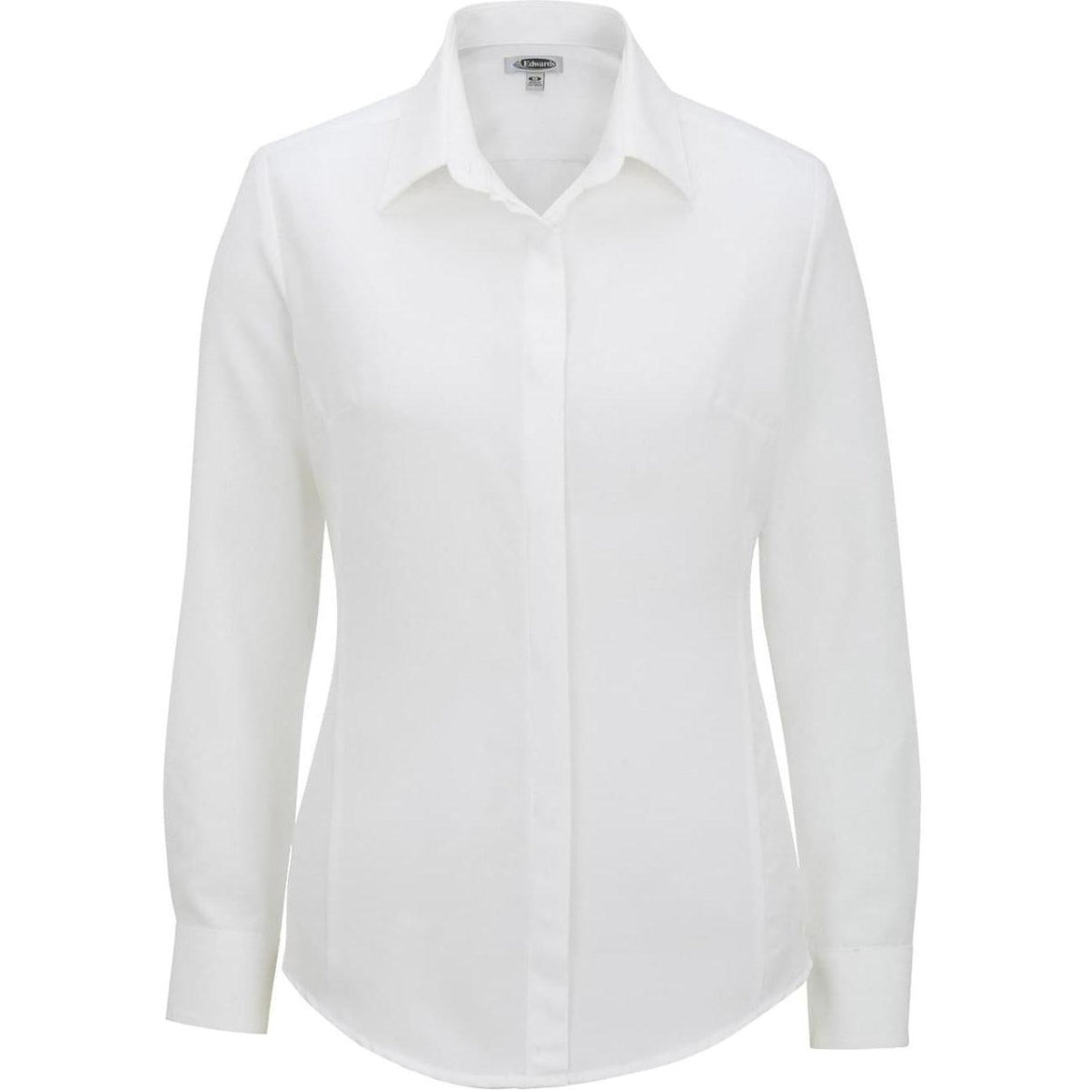 no-logo Edwards Women's Bastiste Cafe Shirt-Dress Shirts-Edwards-White-XS-Thread Logic