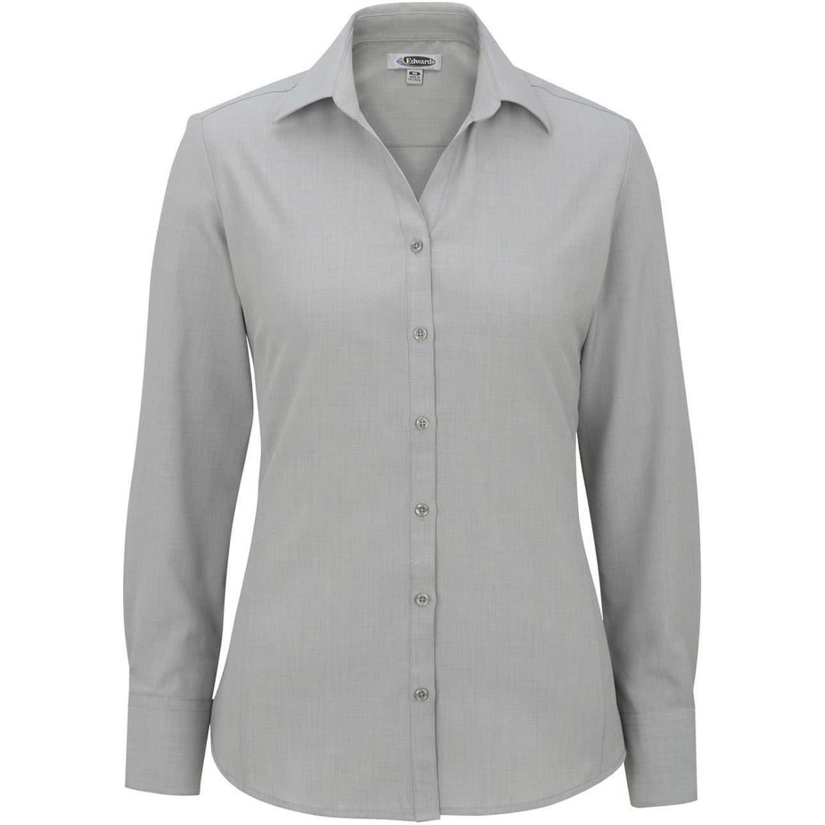 logo-left Edwards Women's Bastiste Long Sleeve Shirt-Dress Shirts-Edwards-Platinum-XS-Thread Logic
