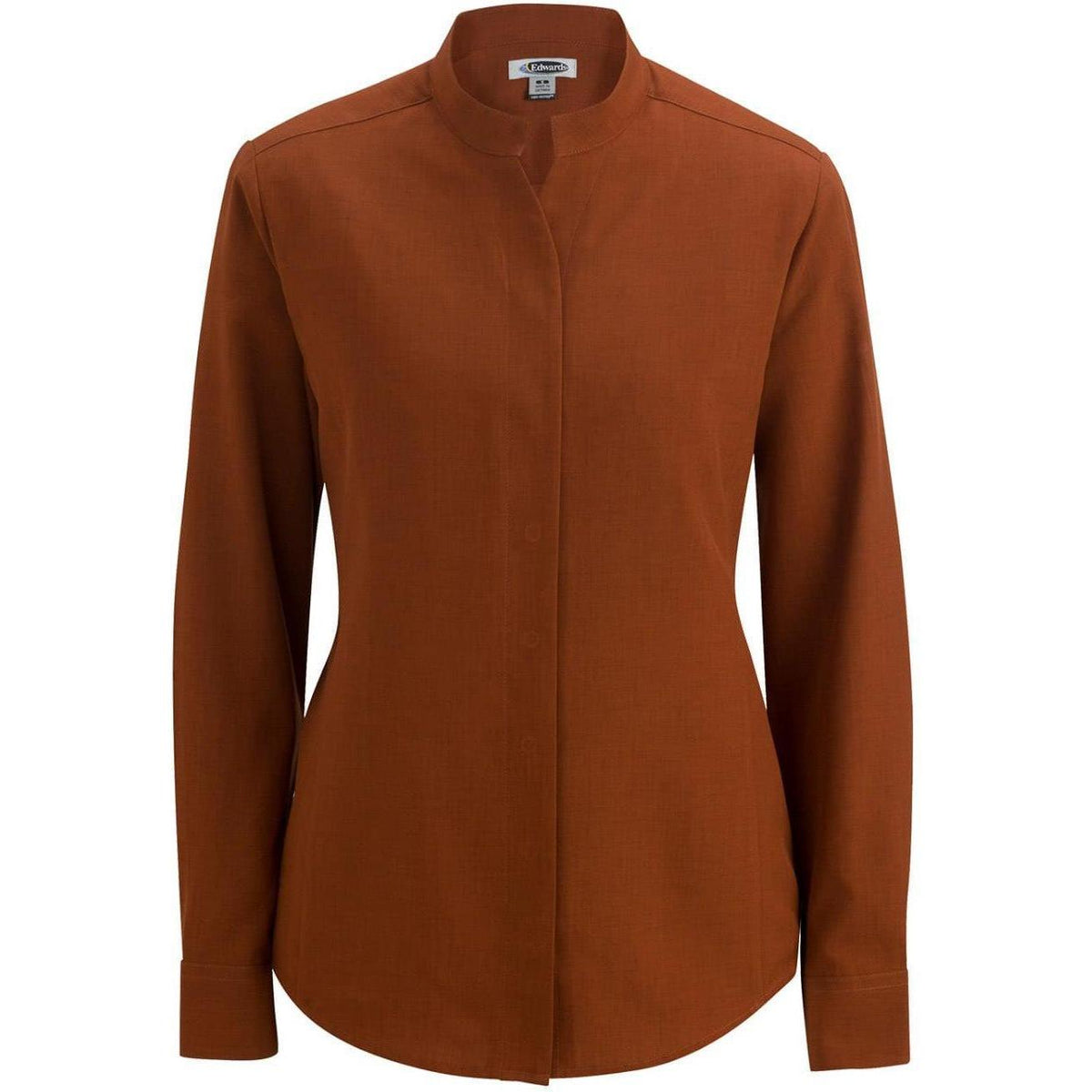 no-logo Edwards Women's Bastiste Stand Up Collar Shirt-Dress Shirts-Edwards-Thread Logic