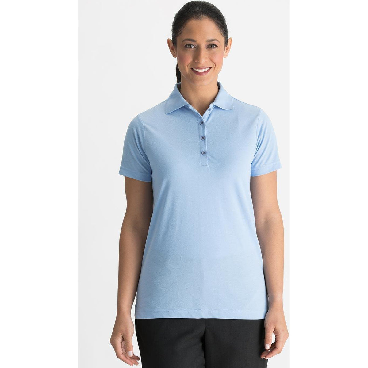 logo-left Edwards Ladies Blended Pique Short Sleeve Polo
