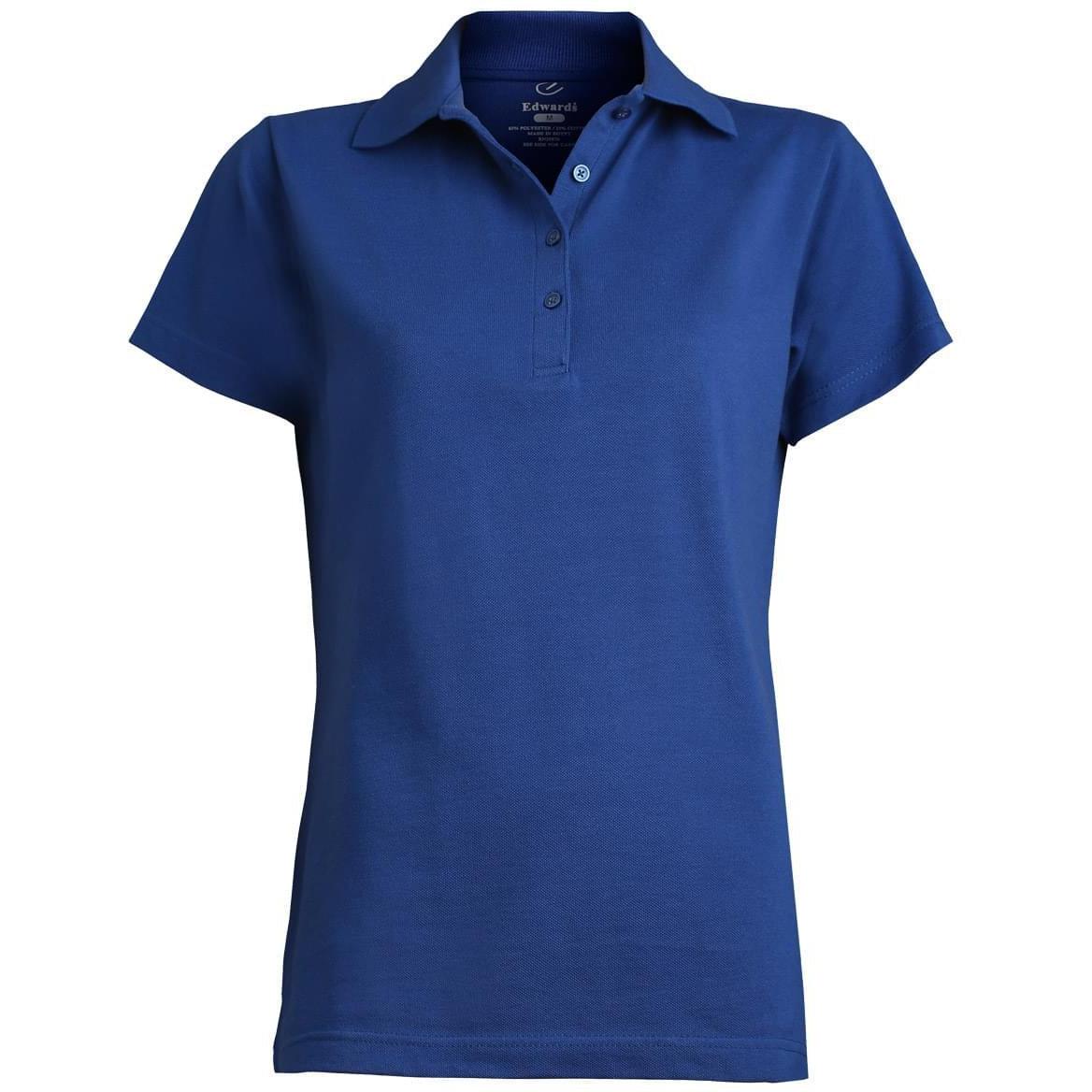 logo-left Edwards Ladies Blended Pique Short Sleeve Polo