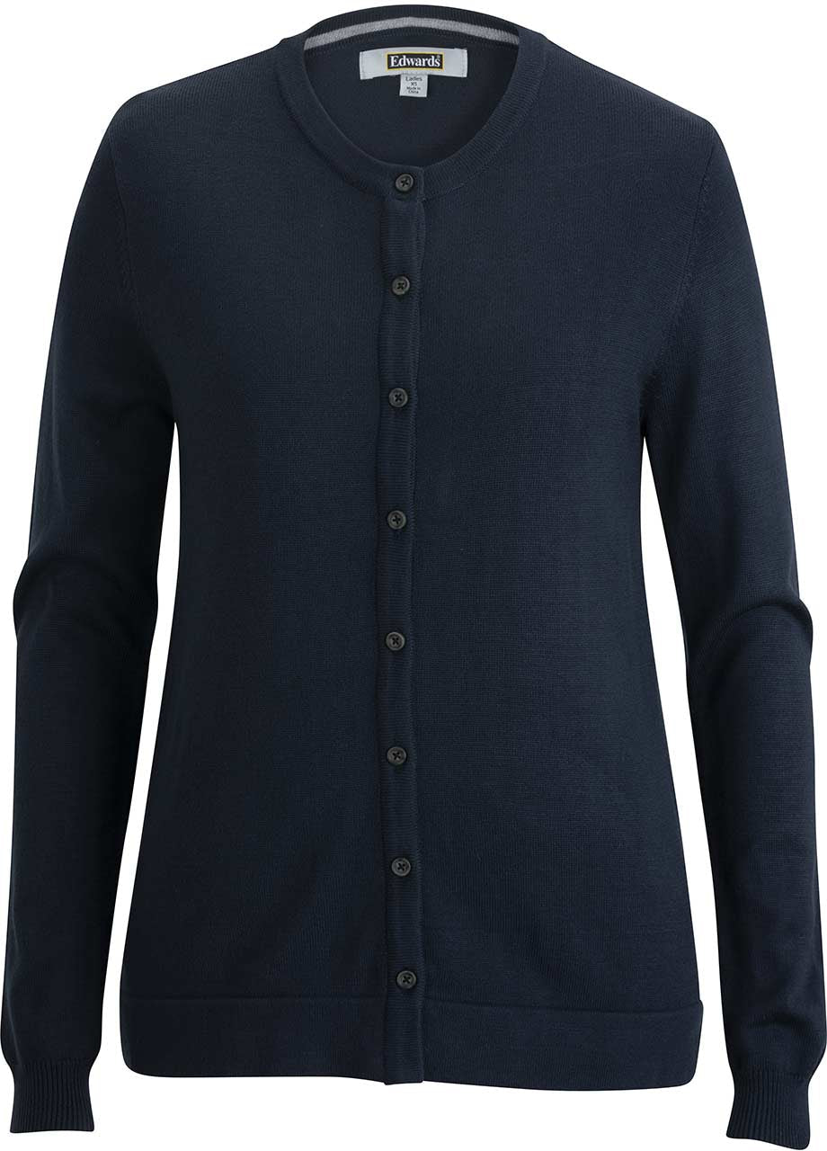 Edwards Ladies Crew Neck Button Front Cardigan