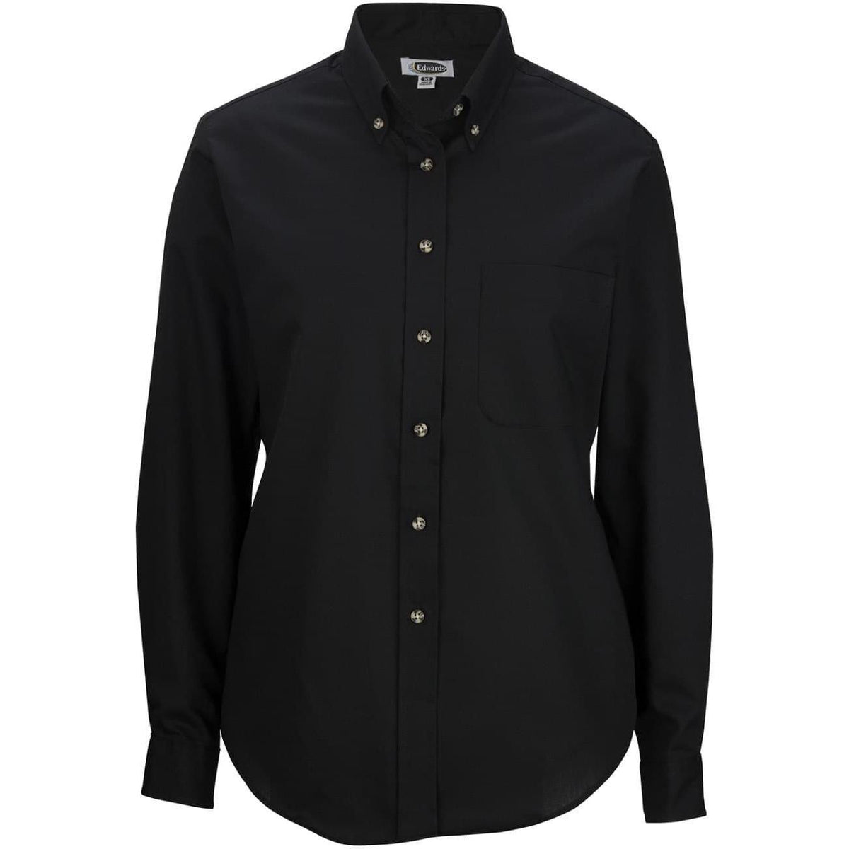 no-logo Edwards Ladies Easy Care Long Sleeve Poplin Shirt
