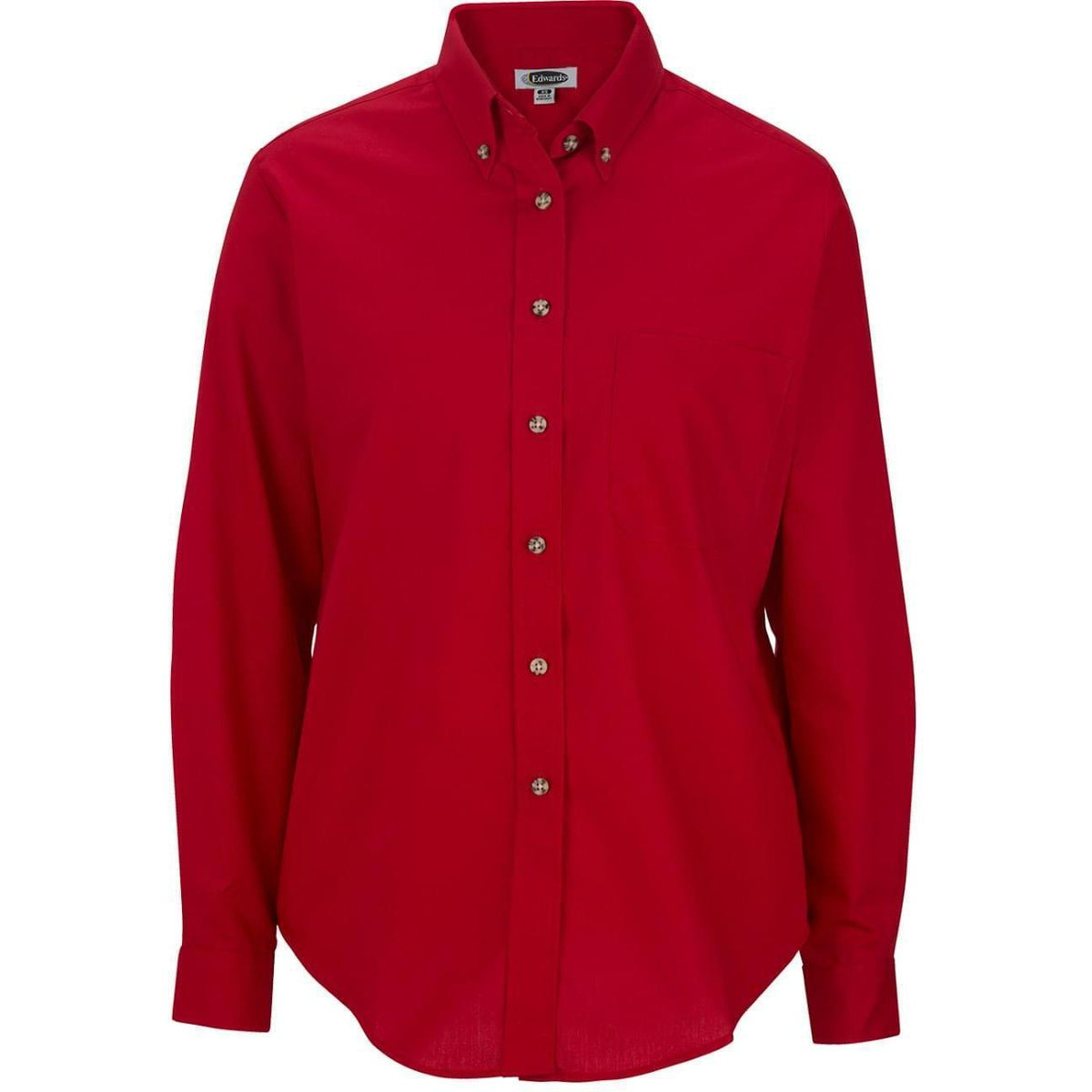 no-logo Edwards Ladies Easy Care Long Sleeve Poplin Shirt