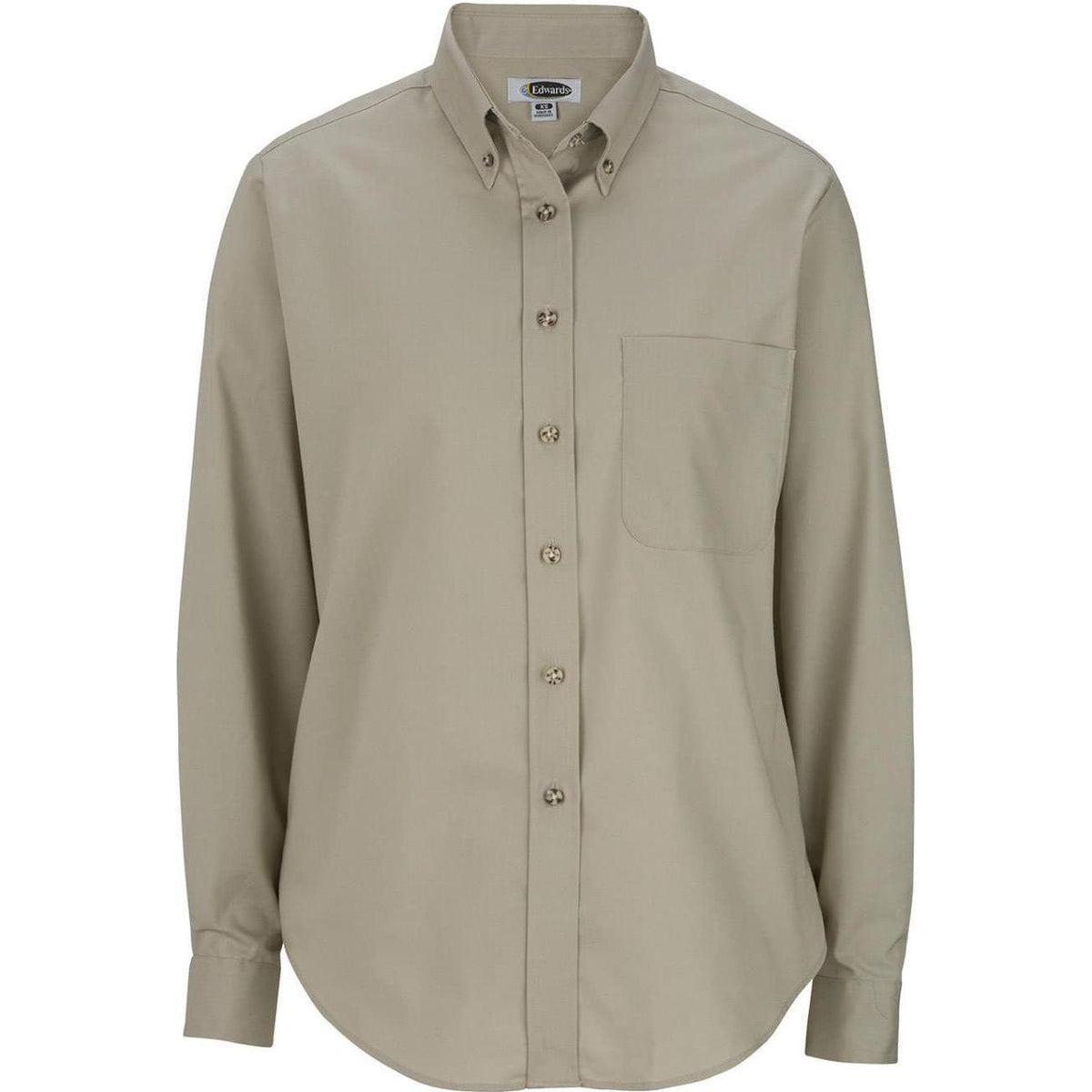 no-logo Edwards Ladies Easy Care Long Sleeve Poplin Shirt