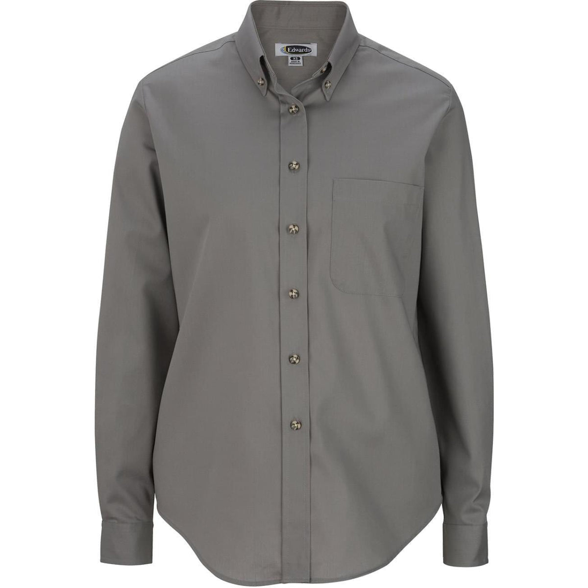 no-logo Edwards Ladies Easy Care Long Sleeve Poplin Shirt