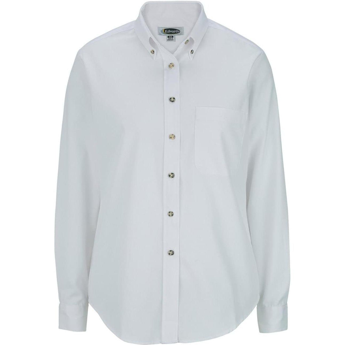 no-logo Edwards Ladies Easy Care Long Sleeve Poplin Shirt
