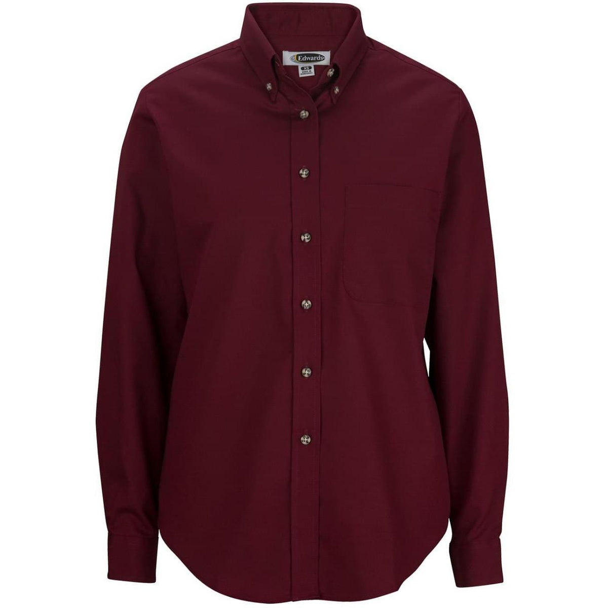 no-logo Edwards Ladies Easy Care Long Sleeve Poplin Shirt