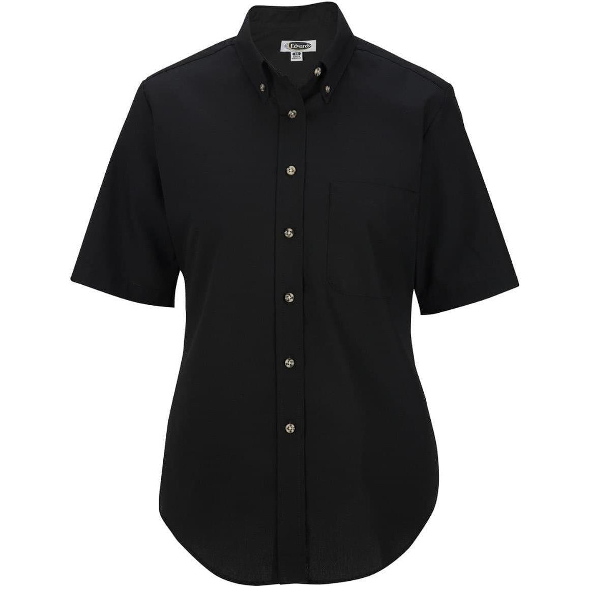 no-logo Edwards Ladies Easy Care Short Sleeve Poplin Shirt