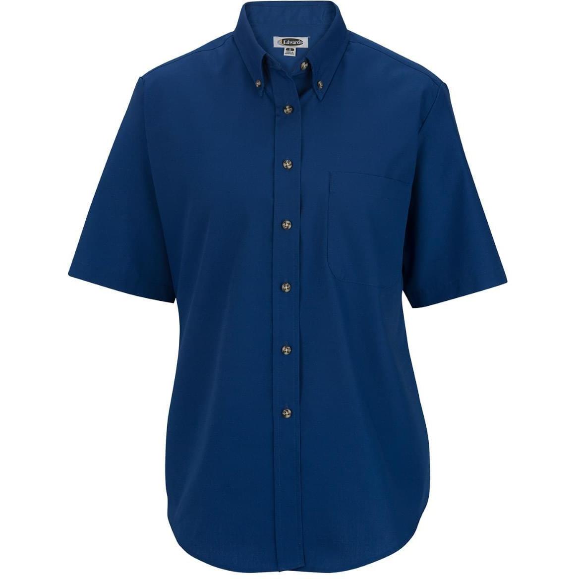 no-logo Edwards Ladies Easy Care Short Sleeve Poplin Shirt