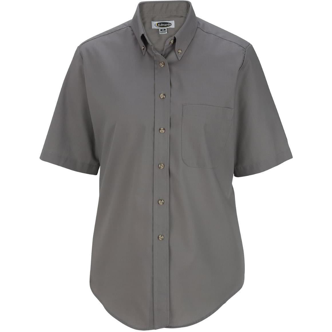 no-logo Edwards Ladies Easy Care Short Sleeve Poplin Shirt