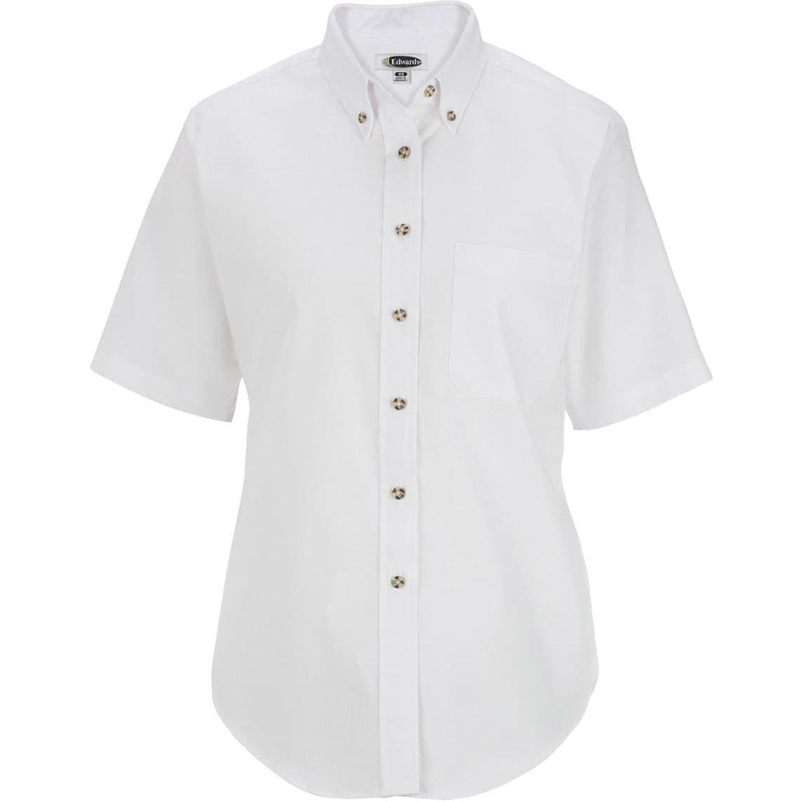 no-logo Edwards Ladies Easy Care Short Sleeve Poplin Shirt