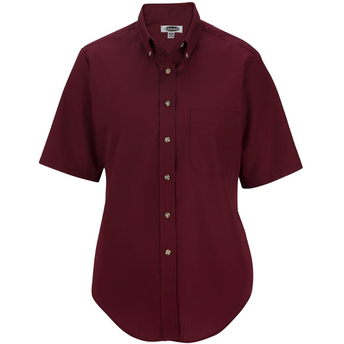 no-logo Edwards Ladies Easy Care Short Sleeve Poplin Shirt