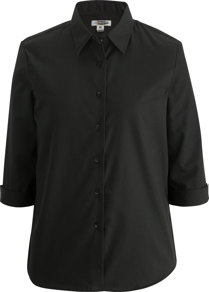 Edwards Ladies Essential Broadcloth Shirt 3/4 Sleeve