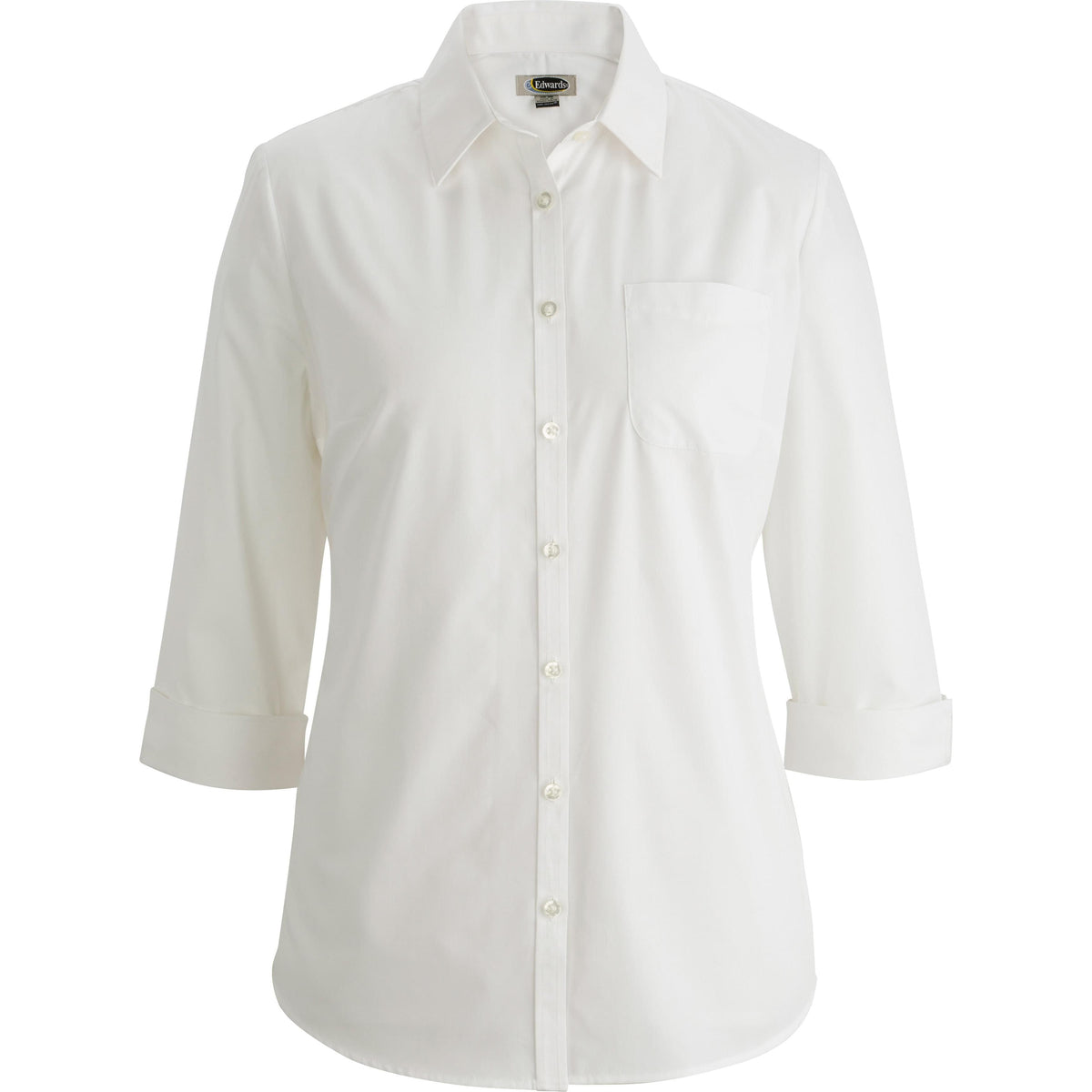 no-logo Edwards Ladies Essential Broadcloth Shirt 3/4 Sleeve