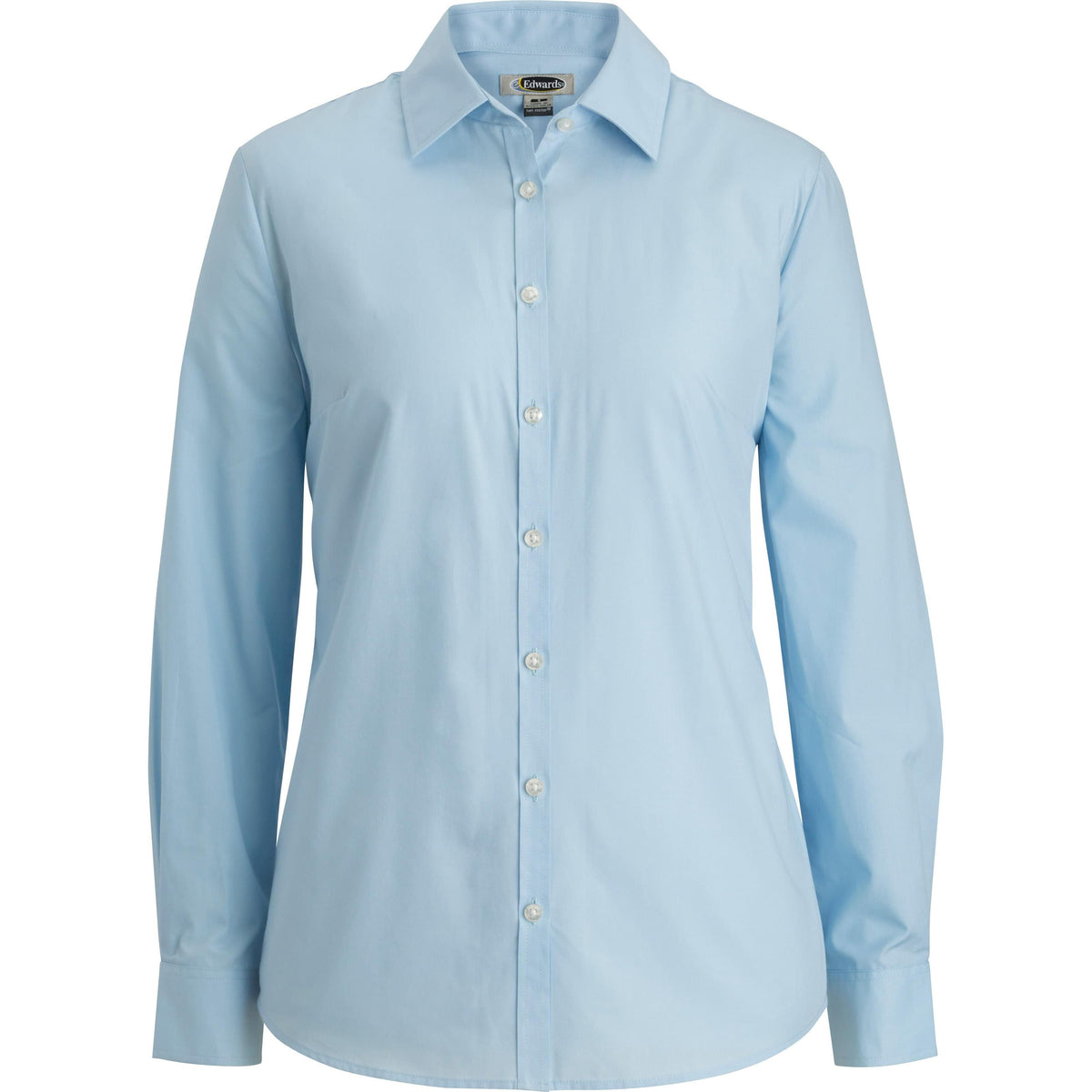 no-logo Edwards Ladies Essential Broadcloth Shirt Long Sleeve