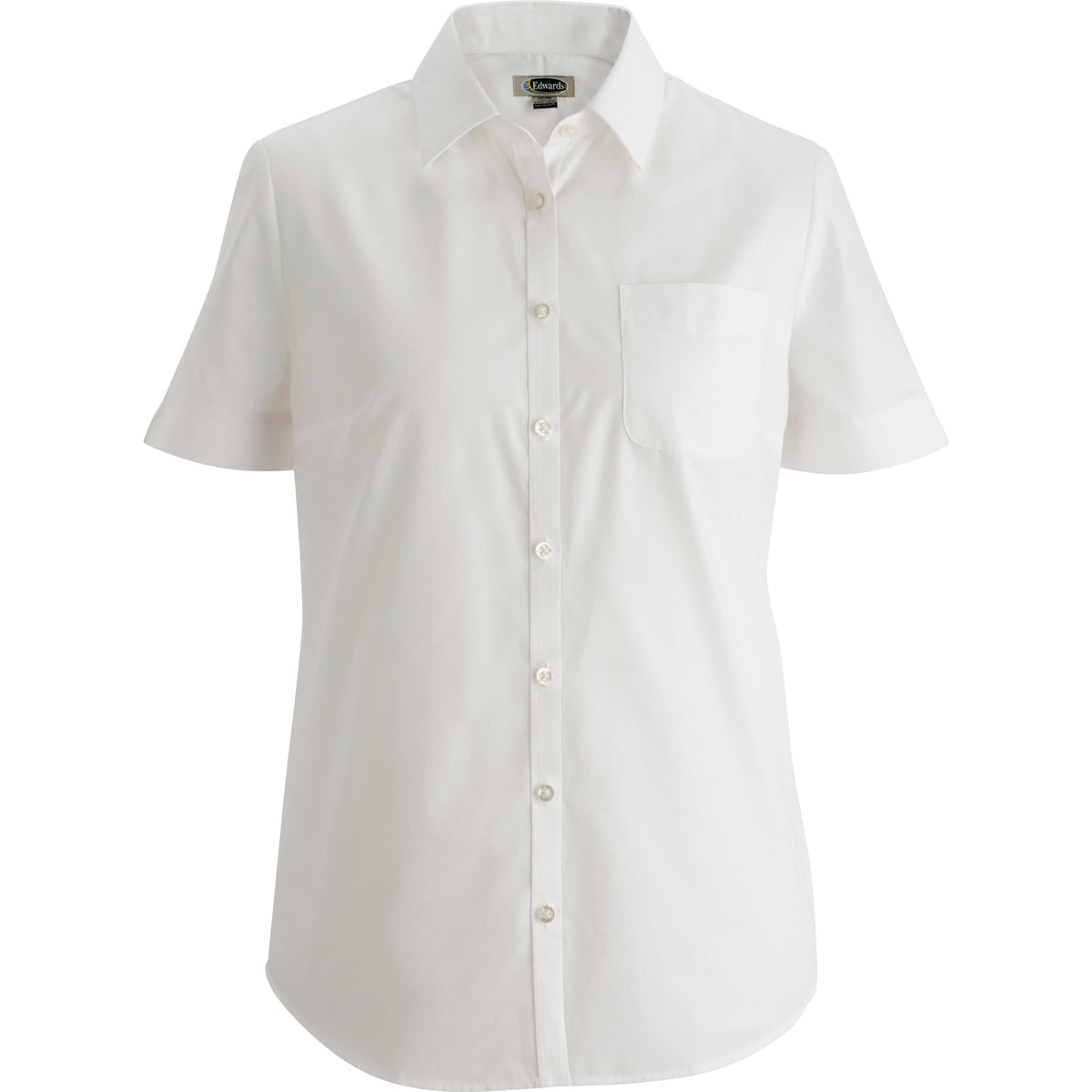 no-logo Edwards Ladies Essential Broadcloth Shirt Short Sleeve