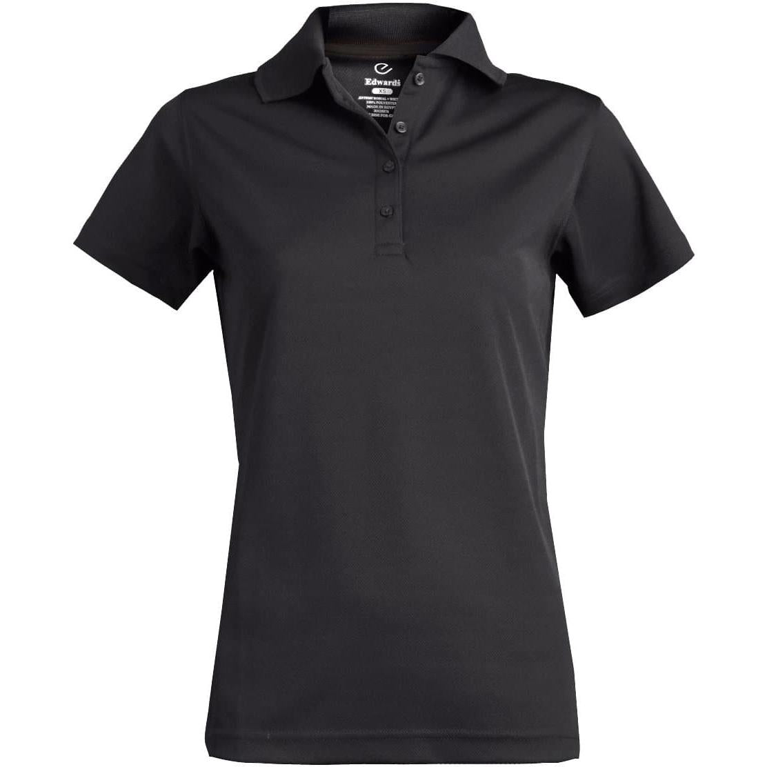 no-logo Edwards Ladies Hi Performance Mesh Short Sleeve Polo