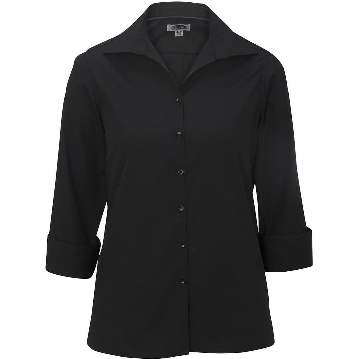 no-logo Edwards Ladies Lightweight Open Neck Poplin Blouse