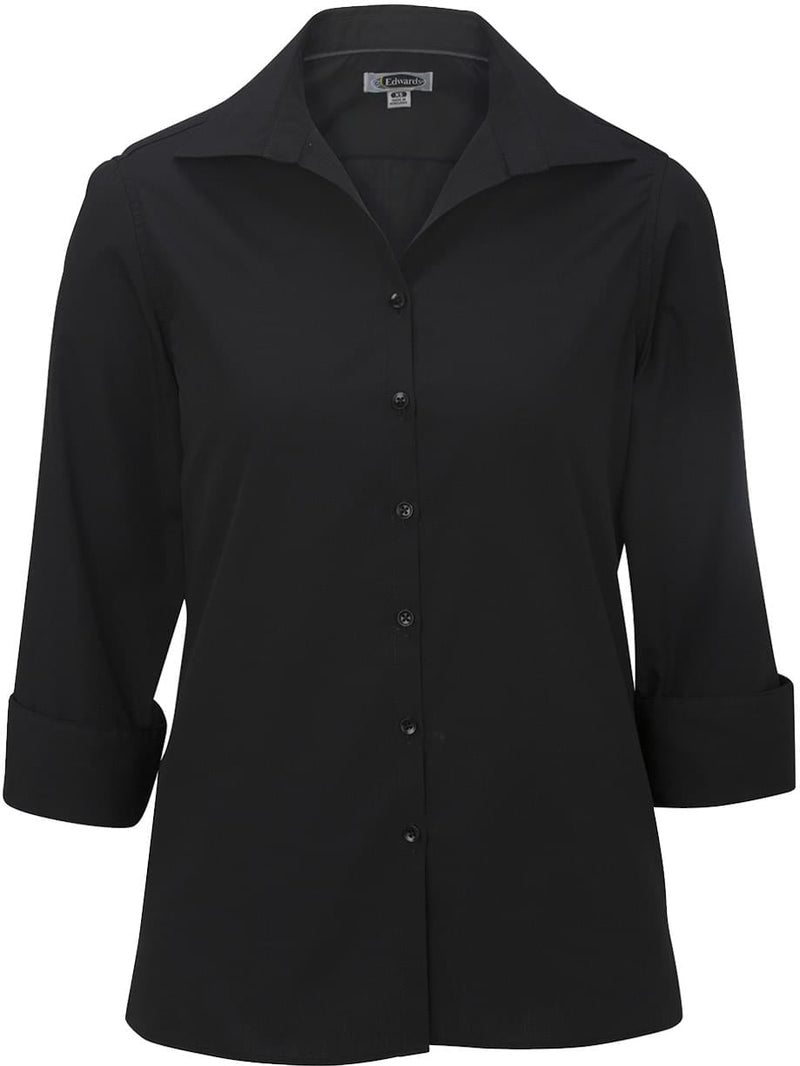 Edwards Ladies Lightweight Open Neck Poplin Blouse