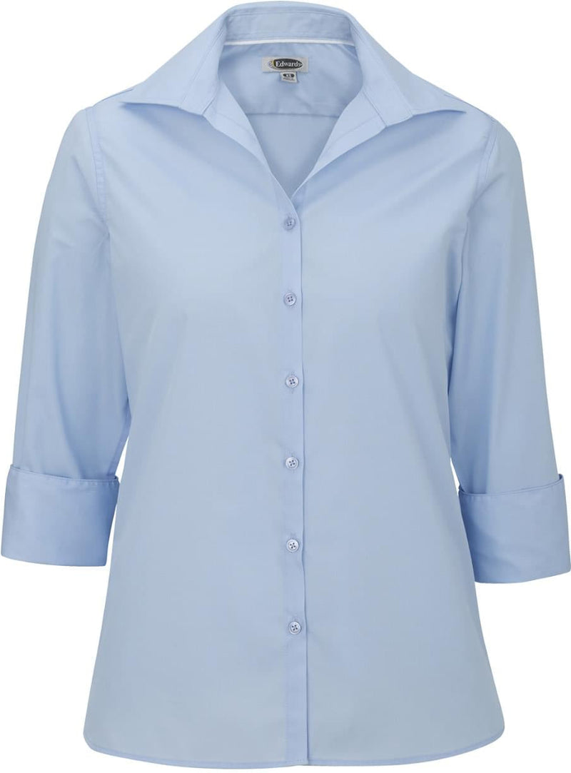 Edwards Ladies Lightweight Open Neck Poplin Blouse