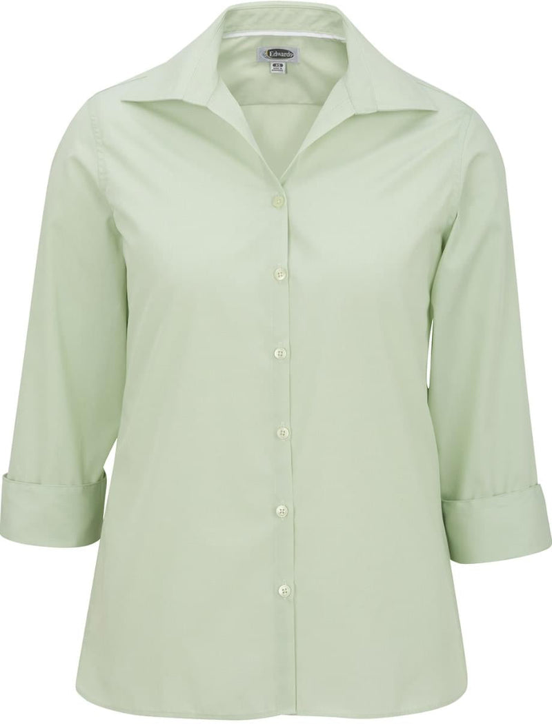 Edwards Ladies Lightweight Open Neck Poplin Blouse