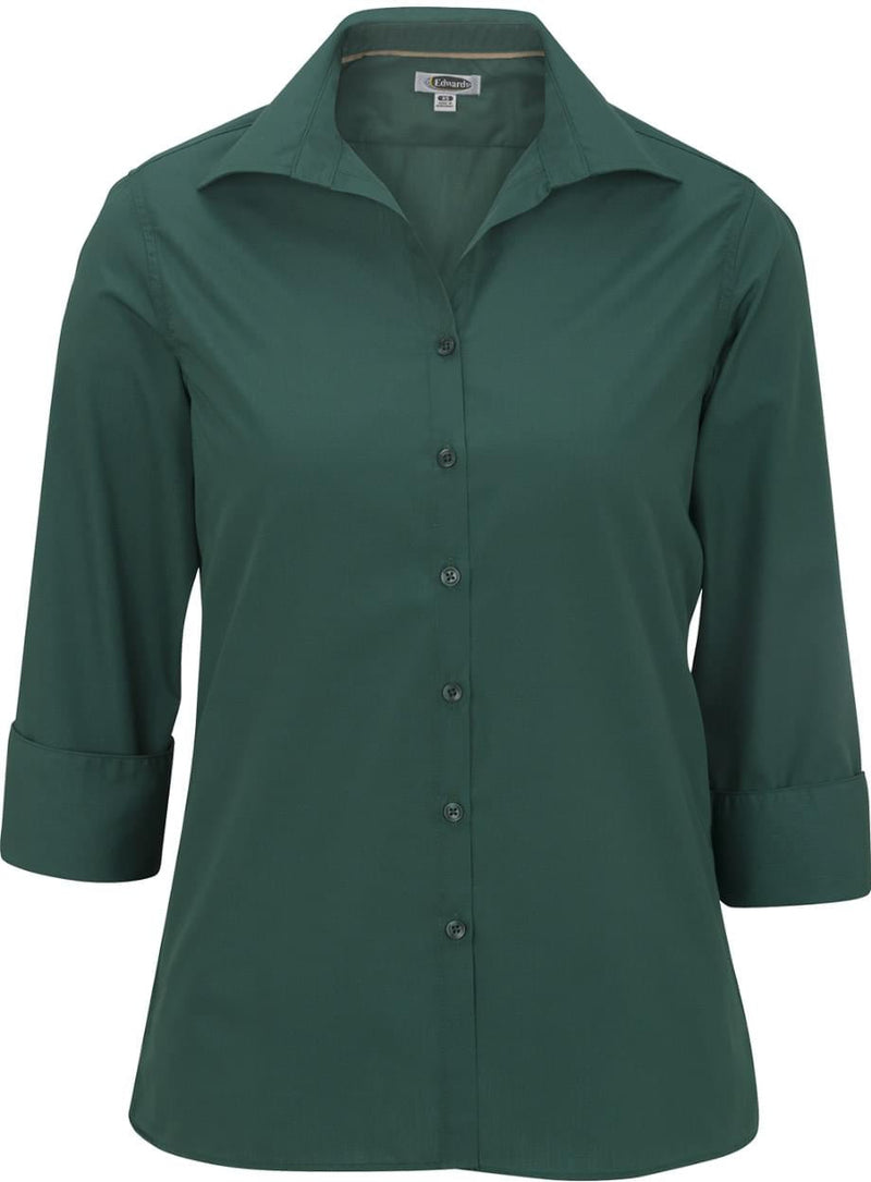 Edwards Ladies Lightweight Open Neck Poplin Blouse