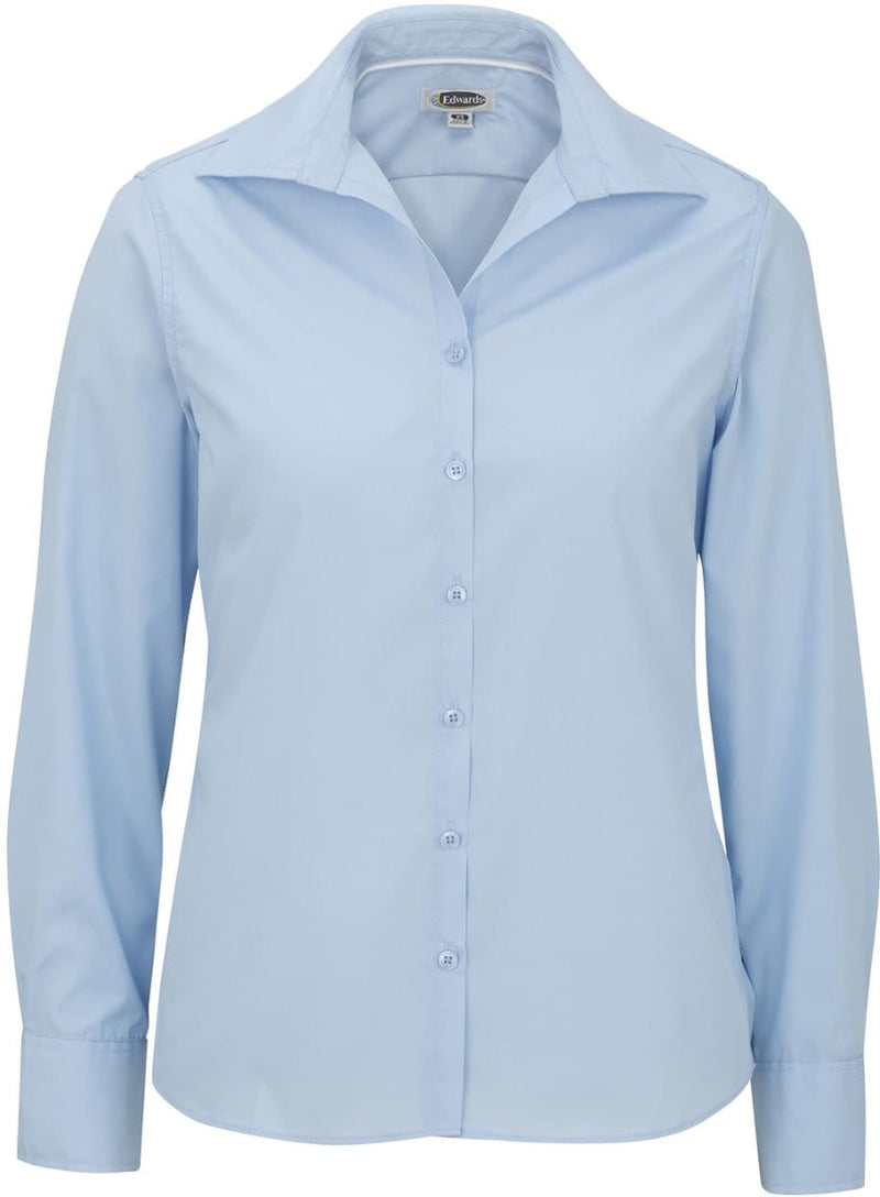 Edwards Ladies Lightweight Open Neck Poplin Blouse Long Sleeve