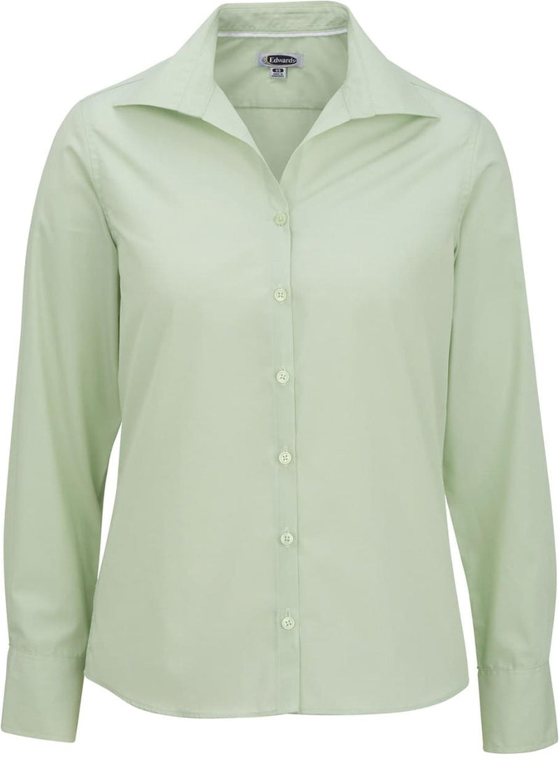 Edwards Ladies Lightweight Open Neck Poplin Blouse Long Sleeve