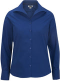 Edwards Ladies Lightweight Open Neck Poplin Blouse Long Sleeve