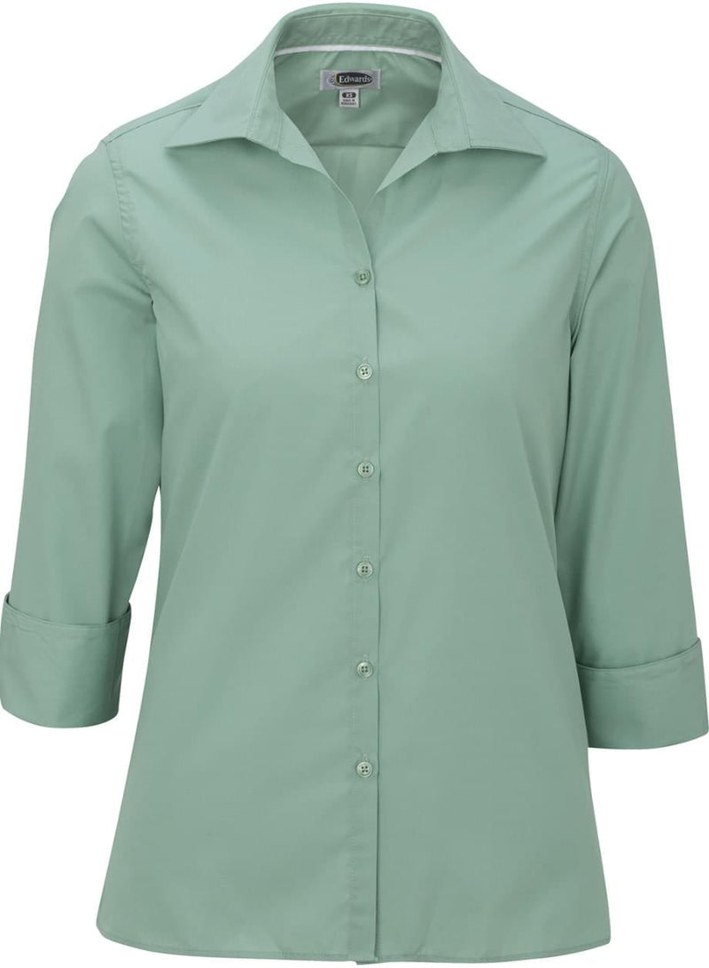 Edwards Ladies Lightweight Open Neck Poplin Blouse