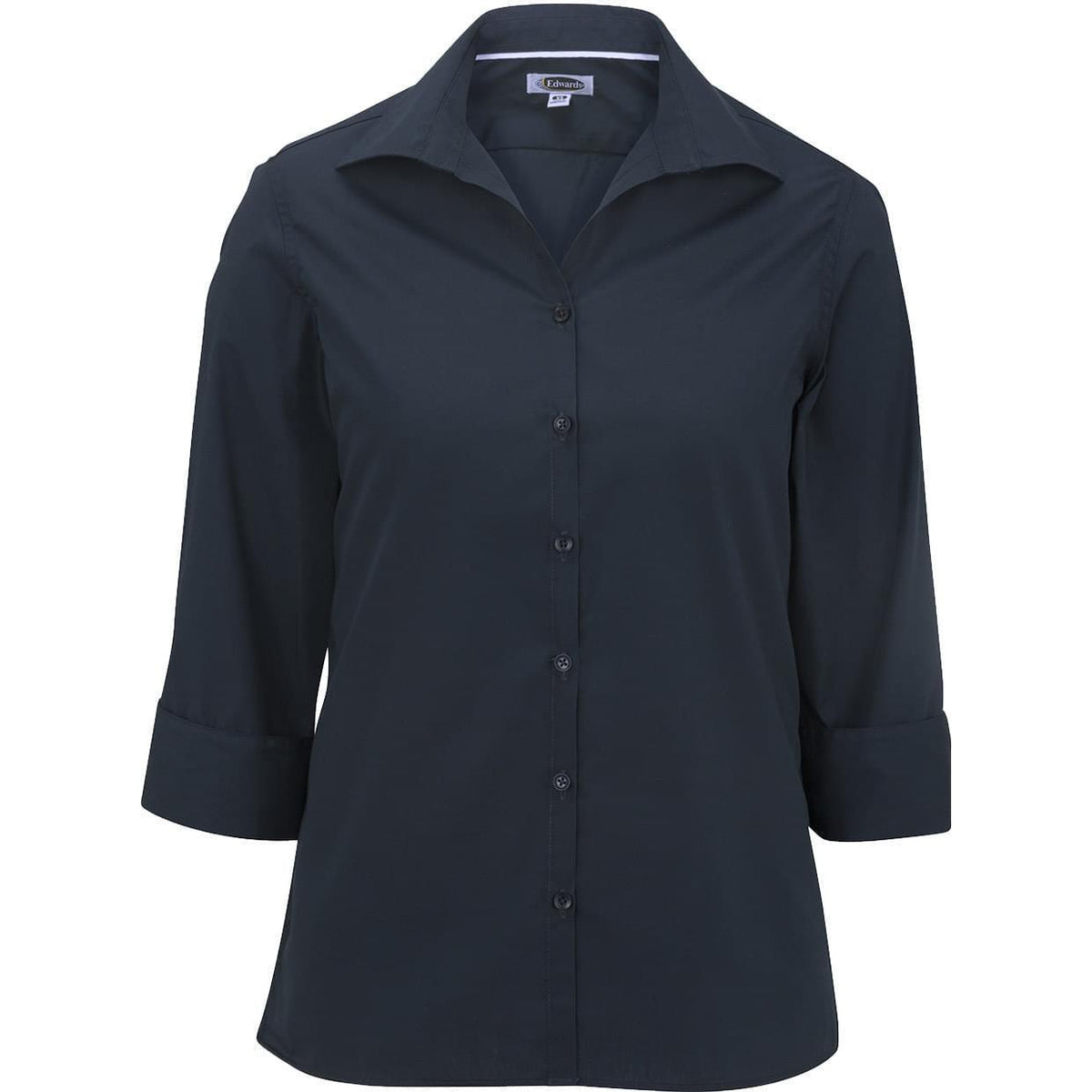 no-logo Edwards Ladies Lightweight Open Neck Poplin Blouse