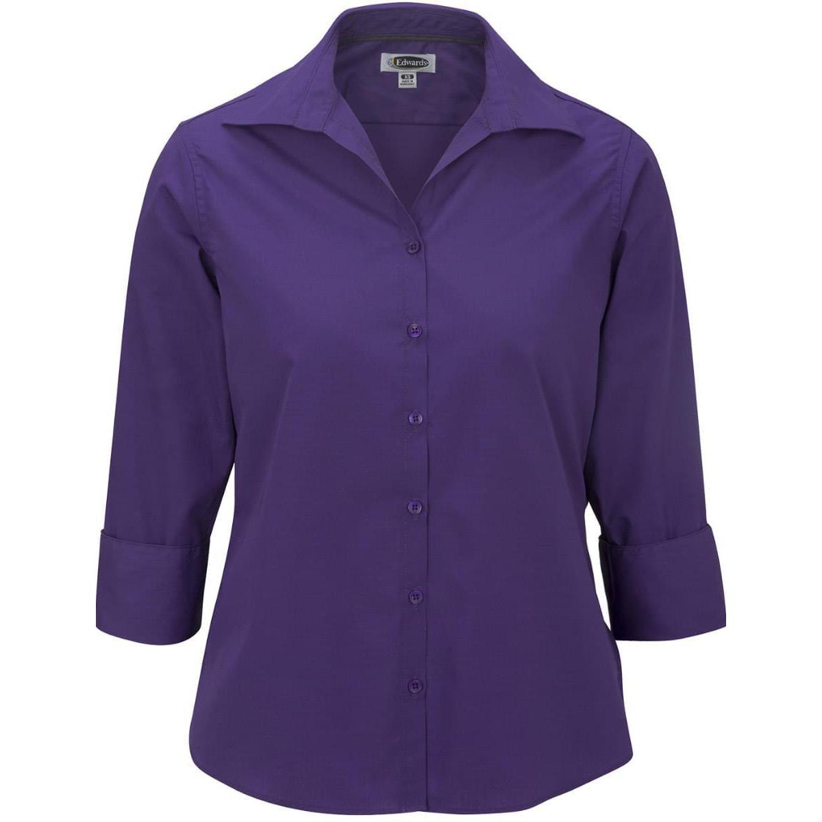 no-logo Edwards Ladies Lightweight Open Neck Poplin Blouse