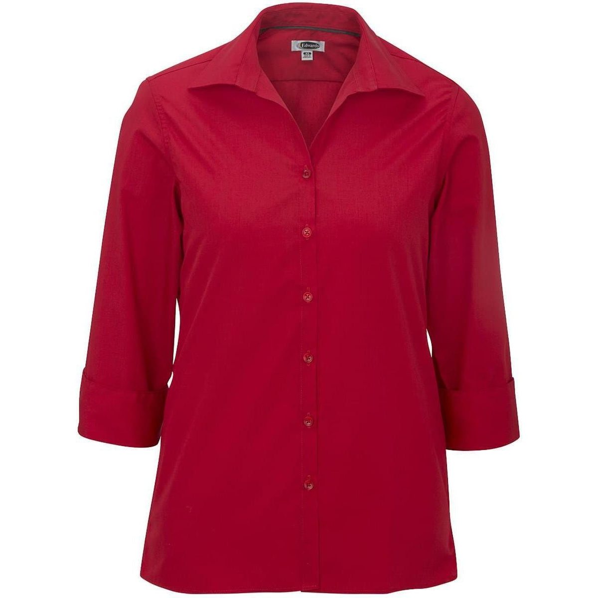 no-logo Edwards Ladies Lightweight Open Neck Poplin Blouse