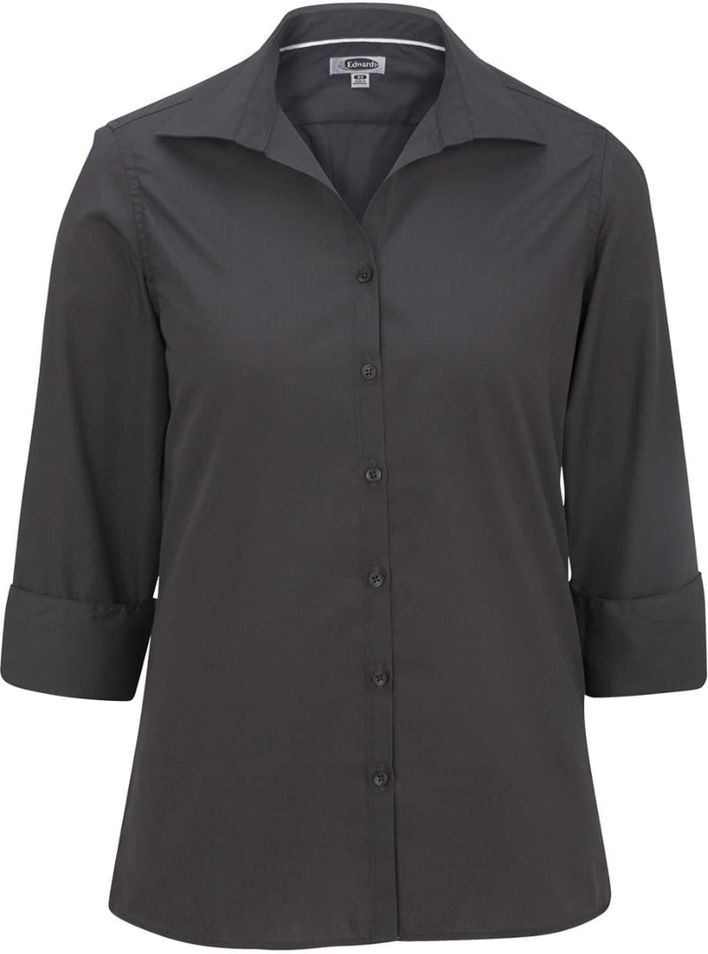 Edwards Ladies Lightweight Open Neck Poplin Blouse