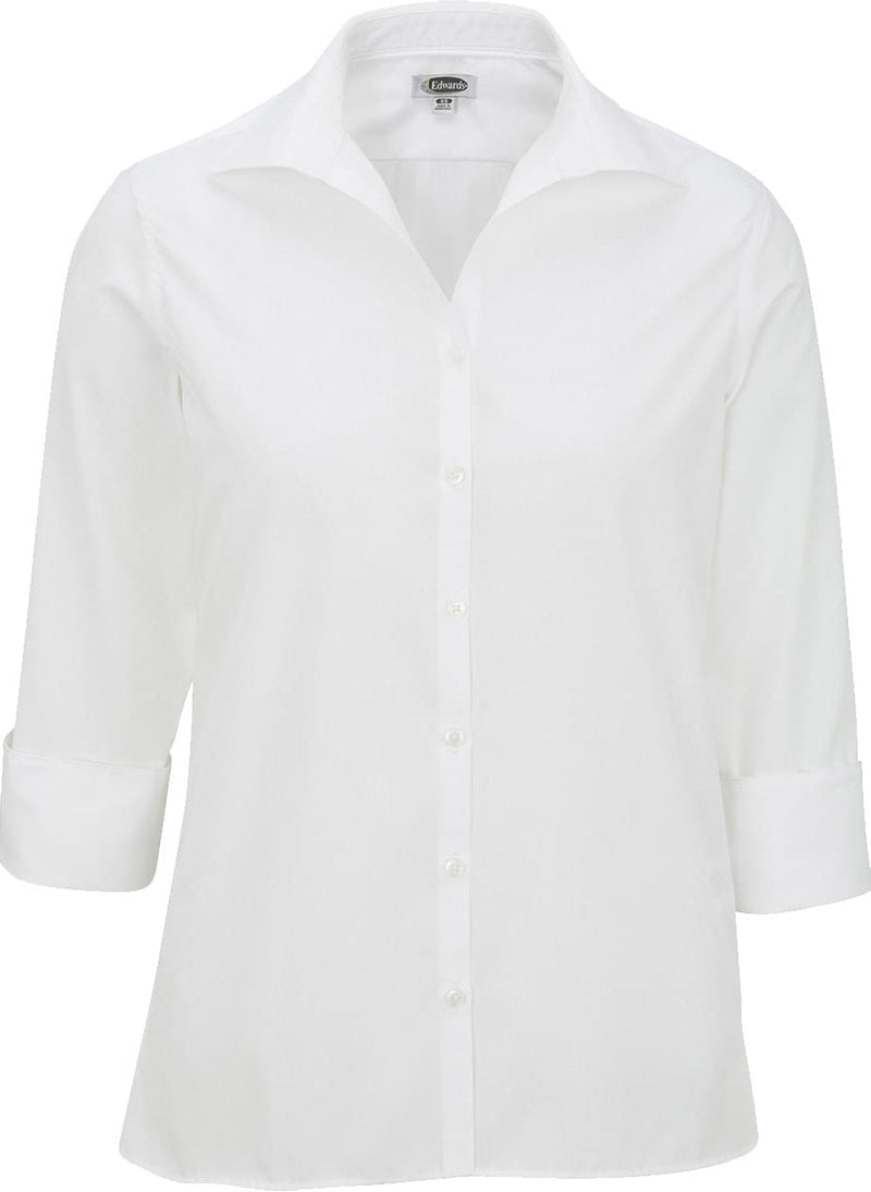 Edwards Ladies Lightweight Open Neck Poplin Blouse