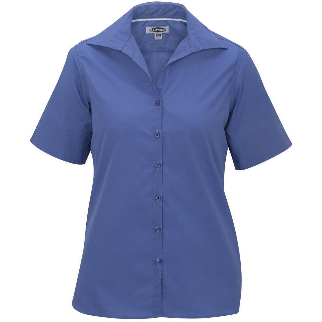 no-logo Edwards Ladies Lightweight Short Sleeve Poplin Blouse