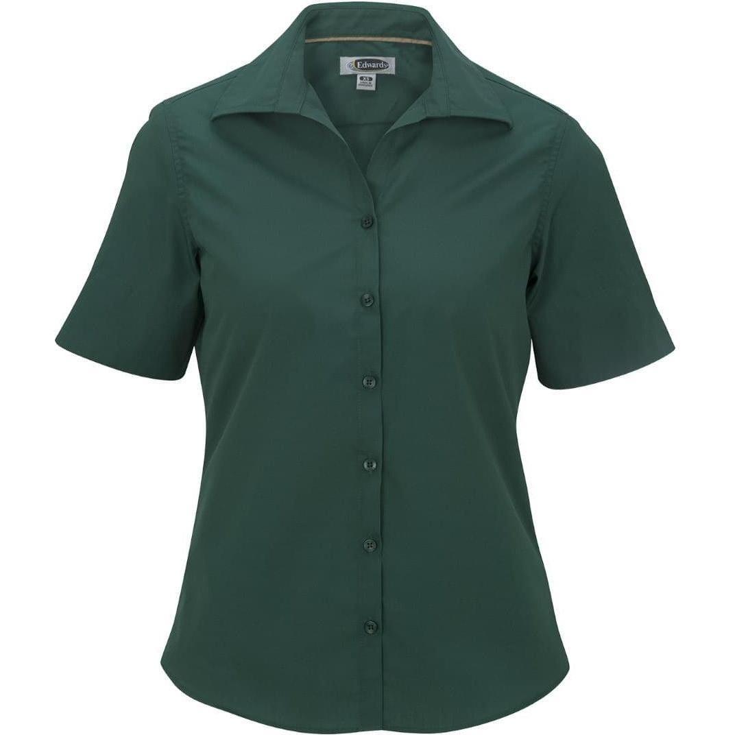no-logo Edwards Ladies Lightweight Short Sleeve Poplin Blouse