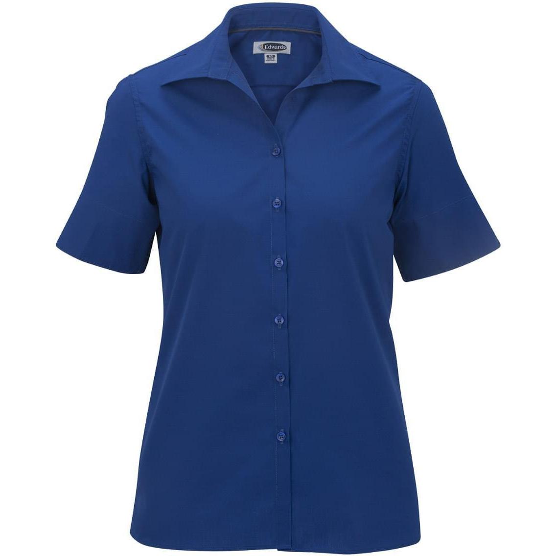 no-logo Edwards Ladies Lightweight Short Sleeve Poplin Blouse