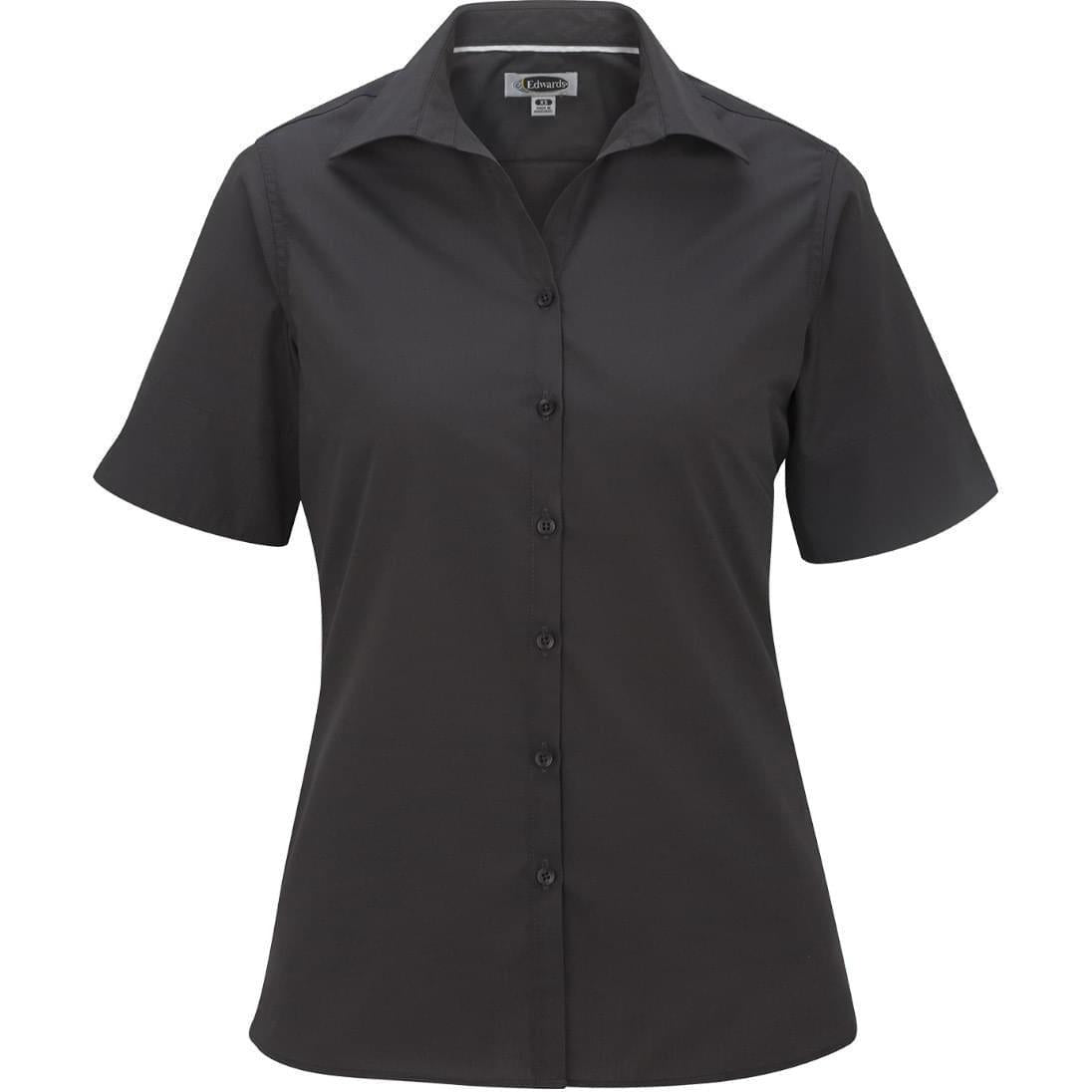 no-logo Edwards Ladies Lightweight Short Sleeve Poplin Blouse