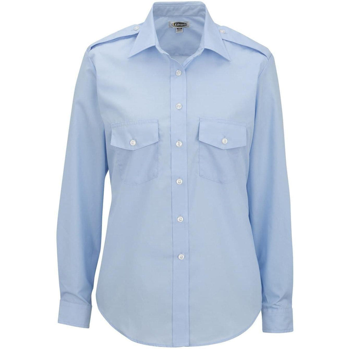 no-logo Edwards Women's Long Sleeve Navigator Shirt-Dress Shirts-Edwards-Blue-XS-Thread Logic