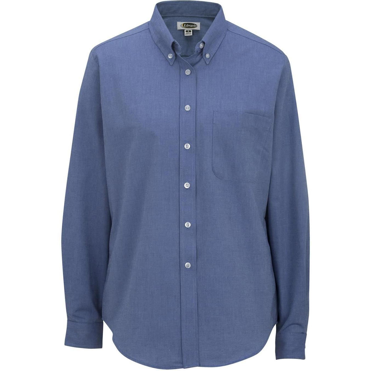 no-logo Edwards Ladies Long Sleeve Oxford Shirt