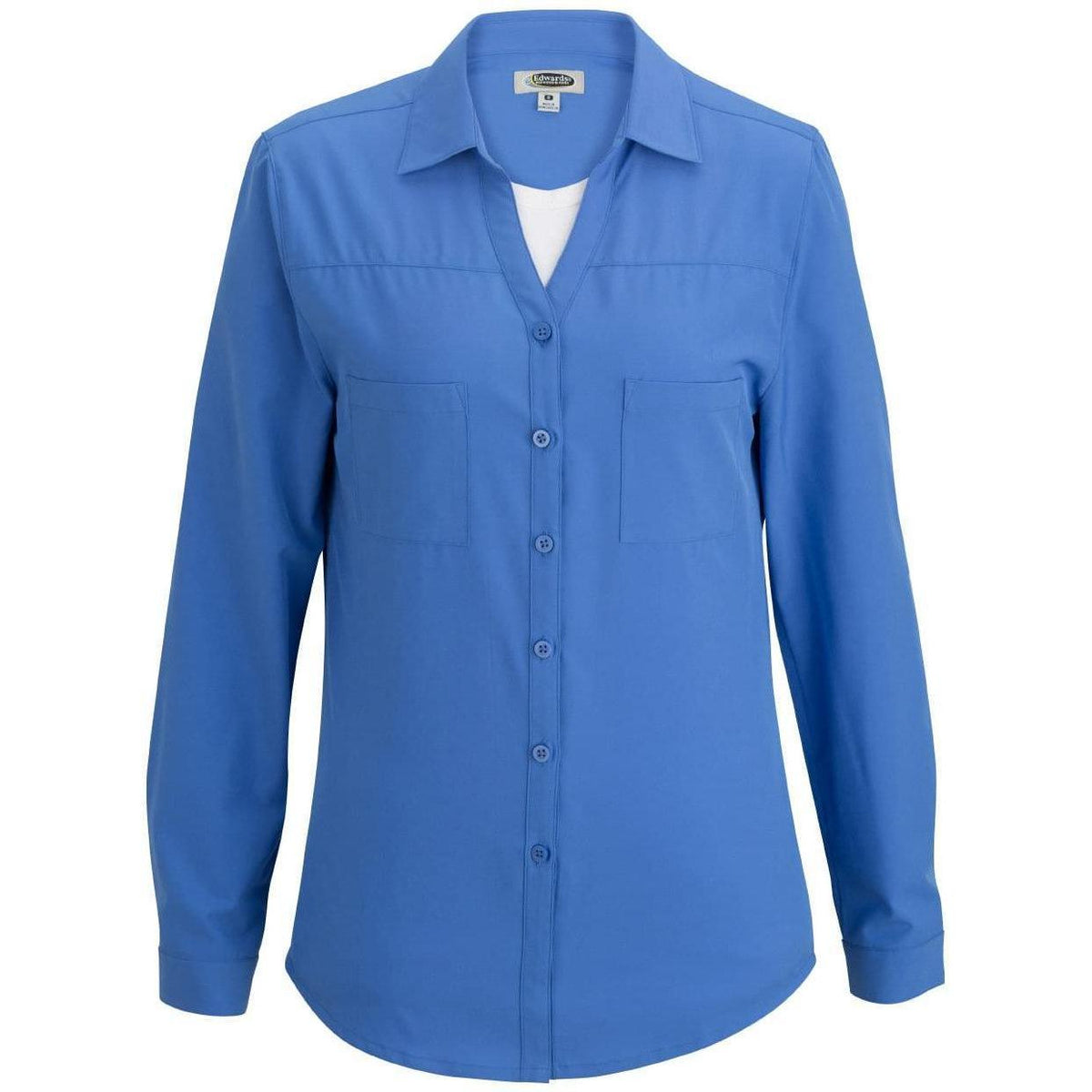 no-logo Edwards Ladies Open Neck Long Sleeve Blouse