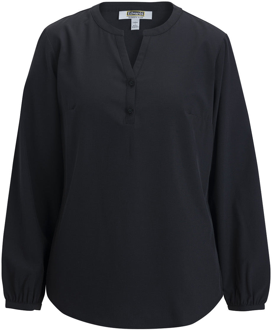 Edwards Ladies Open V Neck Long Sleeve Blouse