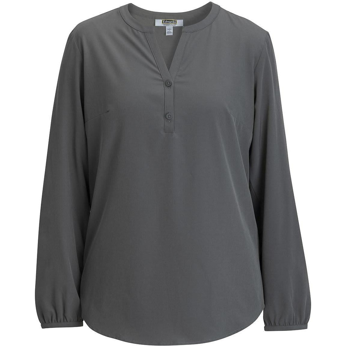 no-logo Edwards Ladies Open V Neck Long Sleeve Blouse