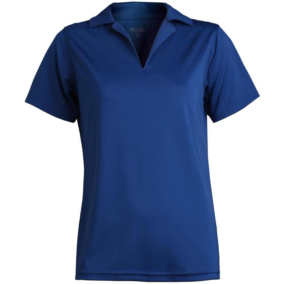no-logo Edwards Ladies Performance Flat Knit Short Sleeve Polo