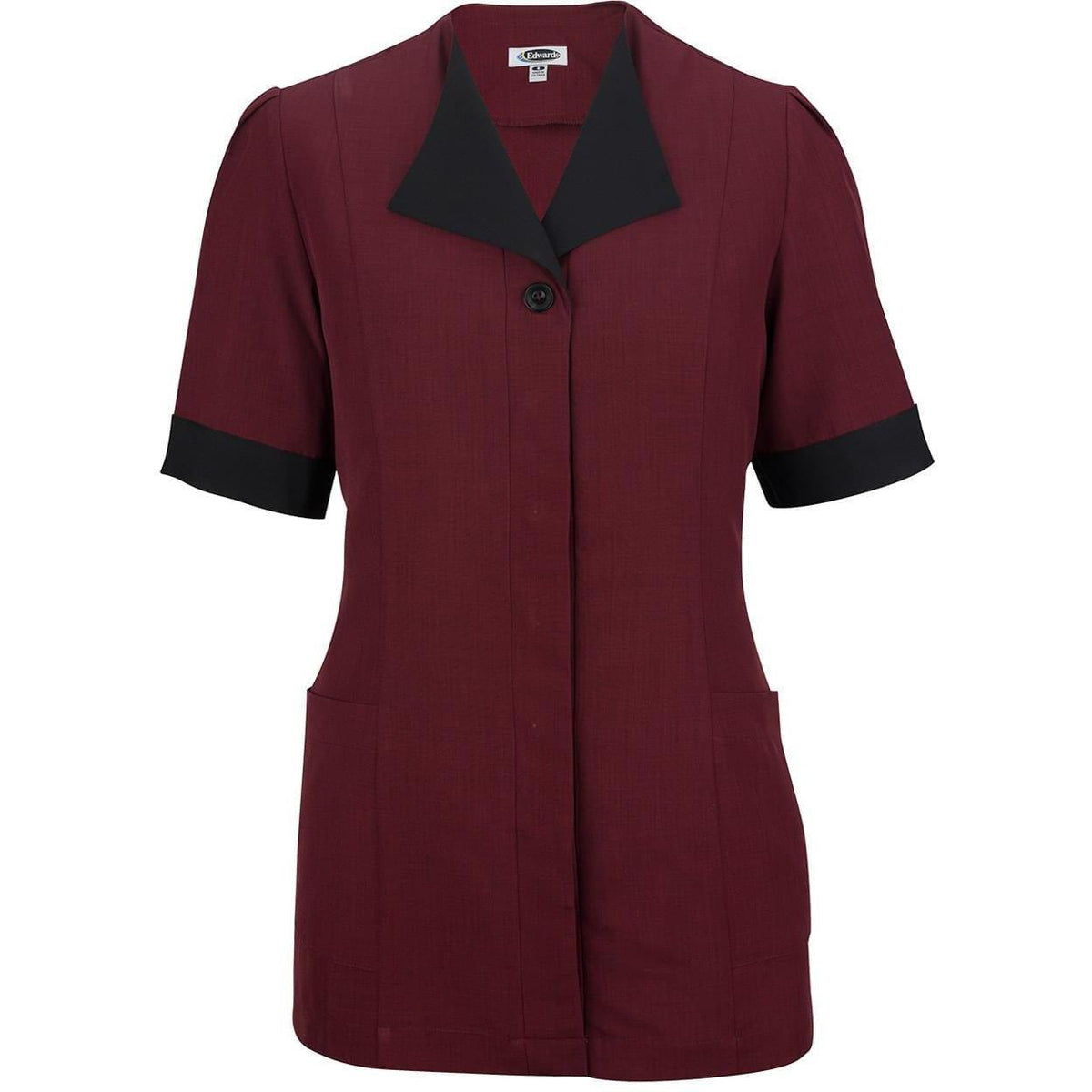 no-logo Edwards Women's Pinnacle Housekeeping Tunic-Dress Shirts-Edwards-Burgundy-XS-Thread Logic