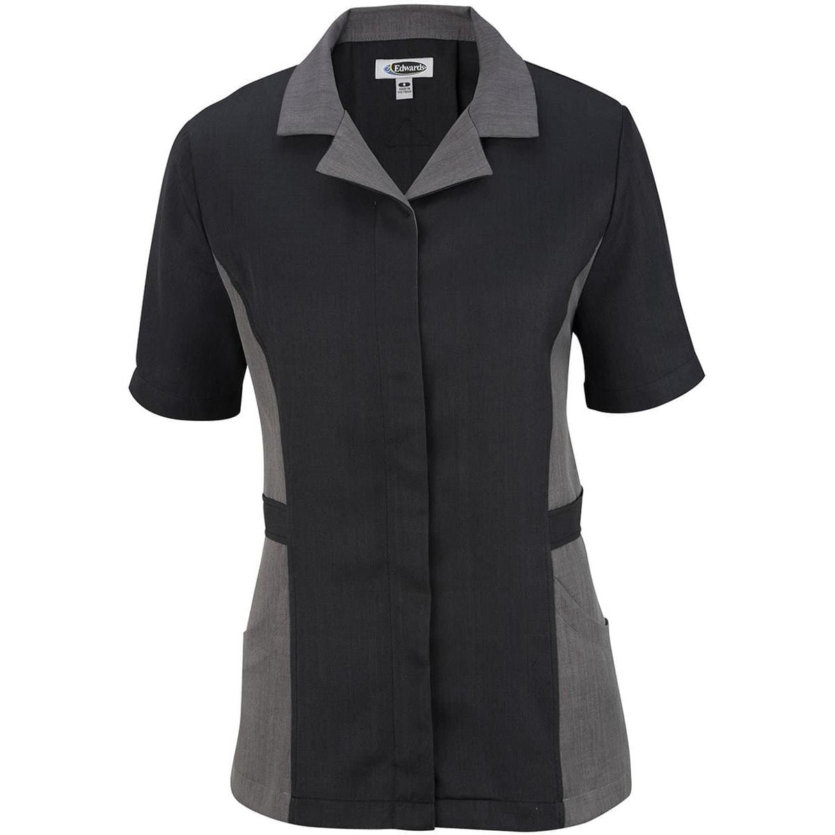 no-logo Edwards Women's Premier Housekeeping Tunic-Ladies Uniform Dress Shirts-Edwards-Black-XS-Thread Logic