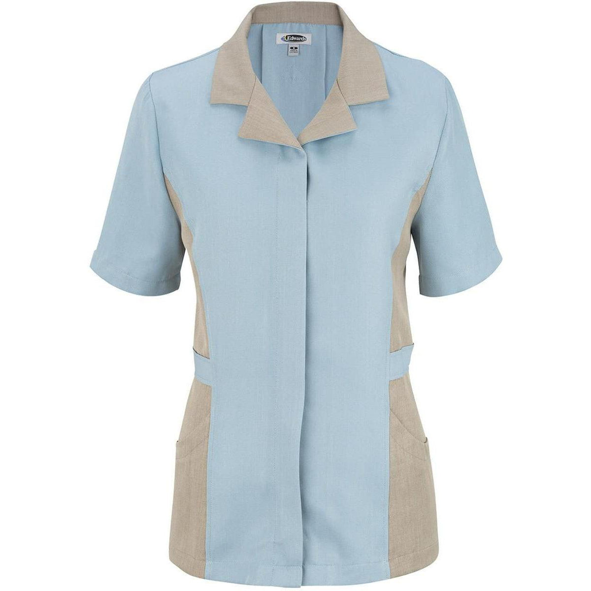 no-logo Edwards Women's Premier Housekeeping Tunic-Ladies Uniform Dress Shirts-Edwards-Glacier Blue-XS-Thread Logic